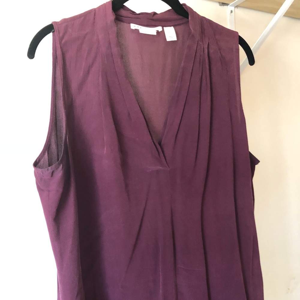 Maroon silk tank sexy semi transparent
